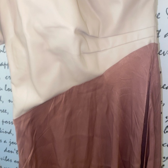 BY ANTHROPOLOGIE FAUX LEATHER ONE-SHOULDER ASYMMETRICAL MIDI DRESS - Picture 9 of 10